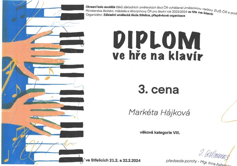 Soutěže ve šk. r. 2023/2024 = fotky a diplomy